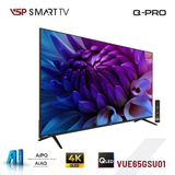  Smart Tivi VSP Q-PRO VUE65GSU01 | Google TV 65" 4K QLED, HDR10, Dolby, Loa Kép, Digital, Remote, Wifi, BT, HDMI, USB, RJ45 