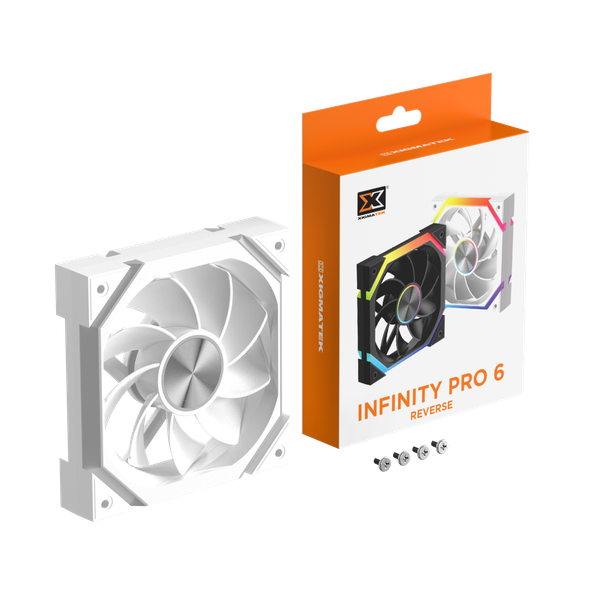  Quạt tản nhiệt PC Xigmatek Infinity Pro 6 (EN 49446) | Fan 120mm, ARGB, Gió ngược, Trắng 