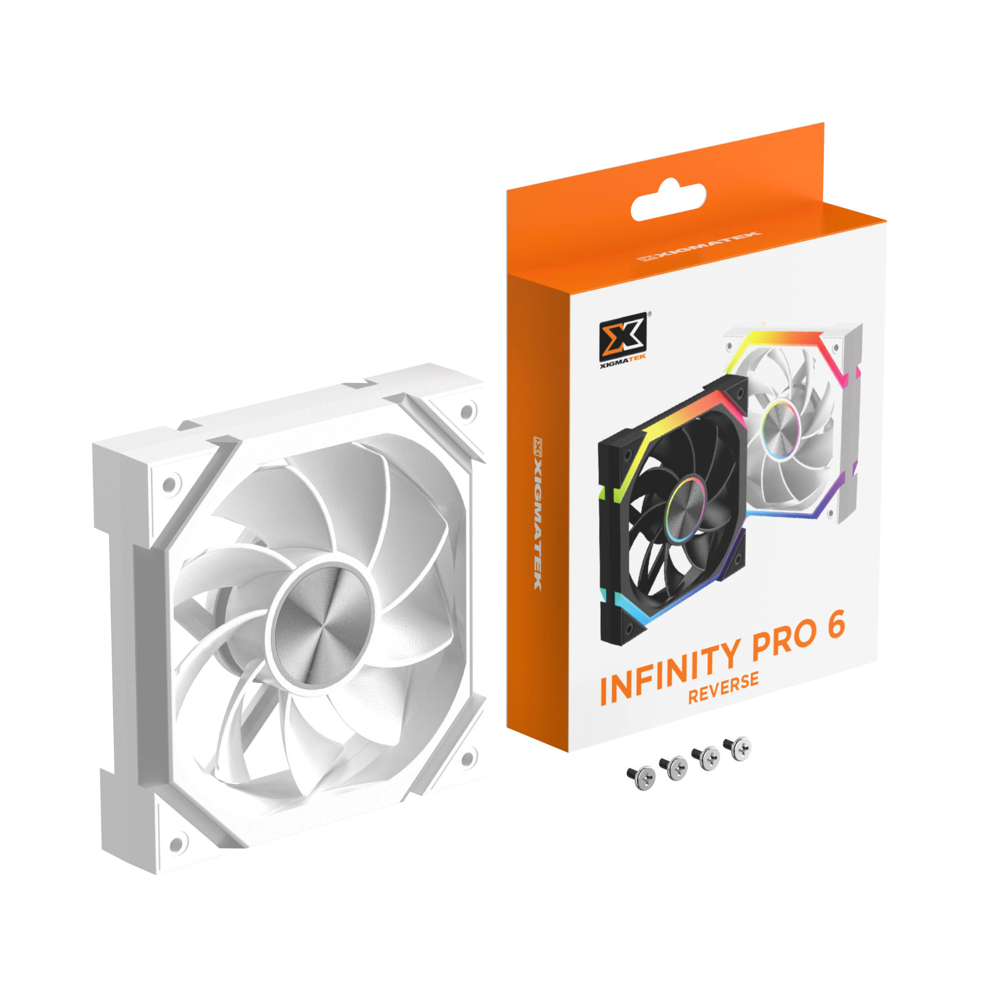  Quạt tản nhiệt PC Xigmatek Infinity Pro 6 (EN 49446) | Fan 120mm, ARGB, Gió ngược, Trắng 