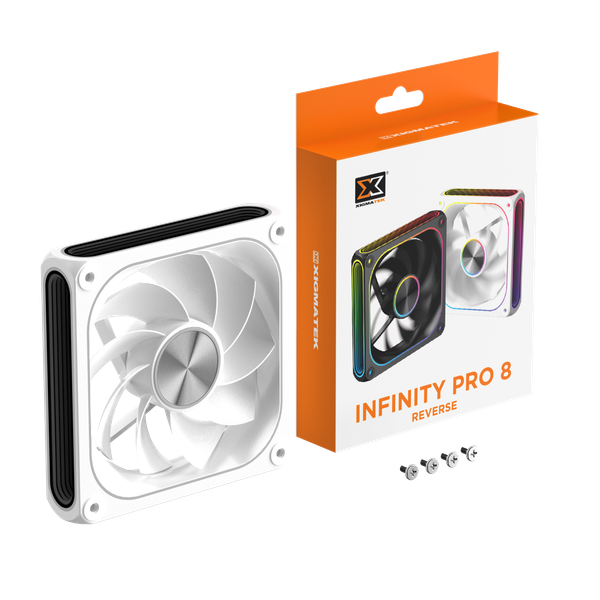  Quạt tản nhiệt PC Xigmatek Infinity Pro 8 Arctic Reverse | 120mm, ARGB, Gió ngược, Trắng (EN49569) 