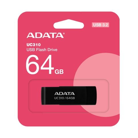 USB ADATA 64GB Đen / USB 3.2 Gen 1 (UC310-64G-RBK)