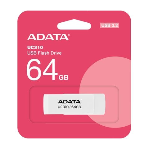 USB ADATA 64GB Trắng / USB 3.2 Gen 1 (UC310-64G-RWH)