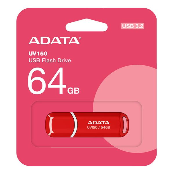  USB Adata DashDrive UV150 64GB | Đỏ, USB 3.2 Gen 1 (AUV150-64G-RRD) 
