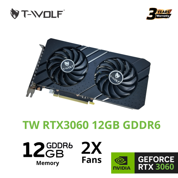  Card màn hình T-WOLF RTX 3060 12GB GDDR6 Dual | 192-bit, 3584 CUDA 
