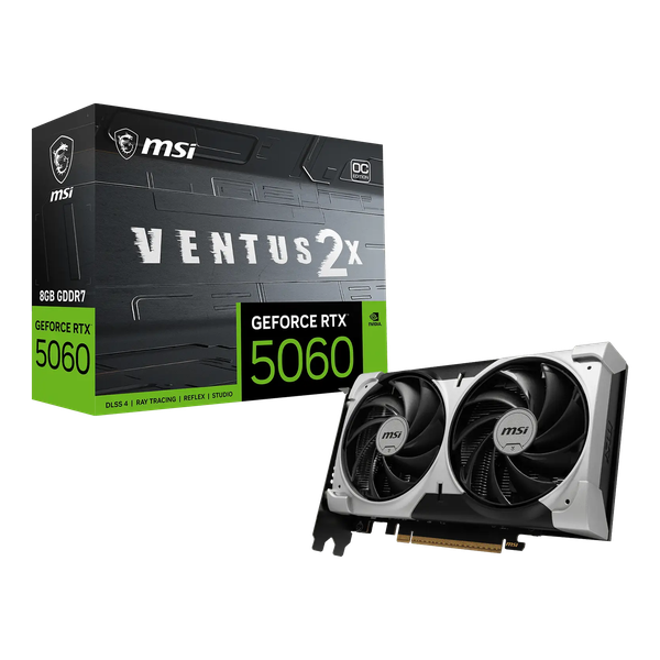  Card màn hình MSI GeForce RTX 5060 8G VENTUS 2X OC V1| 8GB GDDR7, 3840 CUDA Cores, PCIe Gen5 