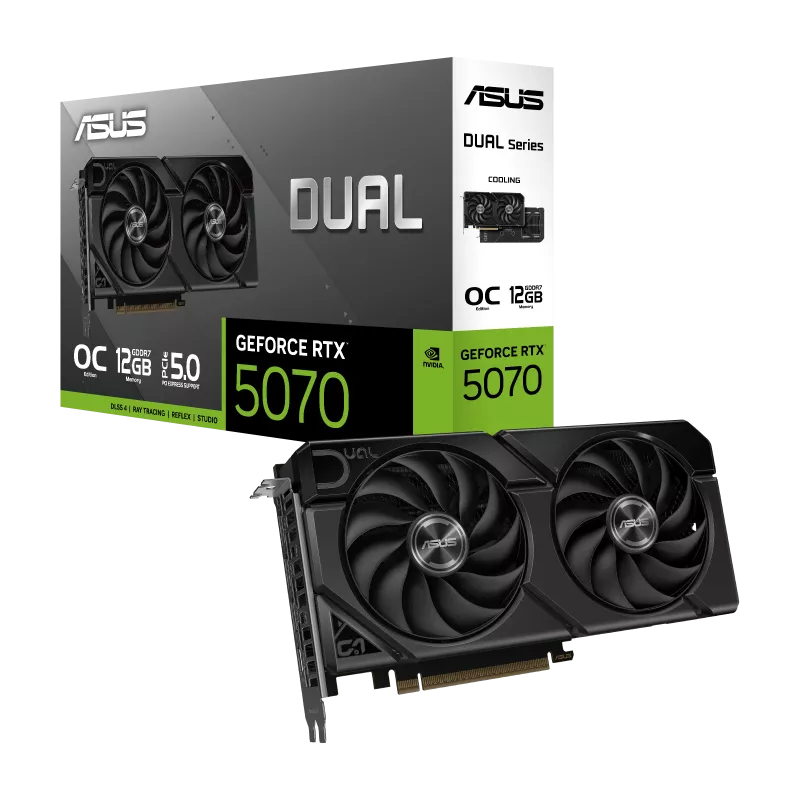 Card màn hình ASUS Dual GeForce RTX 5070 O12G EVO OC (DUAL-RTX5070-O12G-EVO) | 12GB GDDR7, 6144 CUDA, 28Gbps, 750W