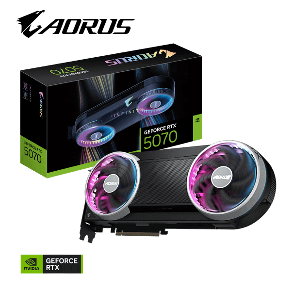  Card màn hình Gigabyte AORUS GeForce RTX 5070 INFINITY 12G | 12GB GDDR7, 6144 CUDA, 28Gbps, PCIe 5.0 