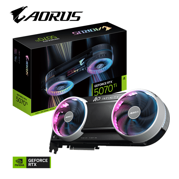  Card màn hình Gigabyte AORUS GeForce RTX 5070 Ti INFINITY 16G | 16GB GDDR7, 8960 CUDA, 28Gbps, PCIe 5.0 