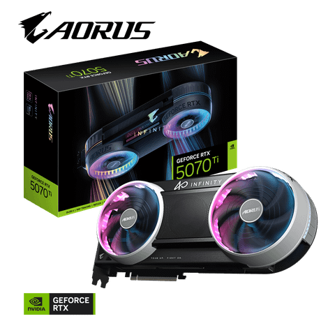 Card màn hình Gigabyte AORUS GeForce RTX 5070 Ti INFINITY 16G | 16GB GDDR7, 8960 CUDA, 28Gbps, PCIe 5.0