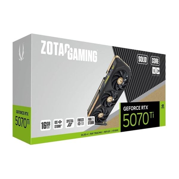  Card màn hình ZOTAC GAMING GeForce RTX 5070 Ti SOLID OC GDDR7 | 16GB GDDR7, 8960 CUDA, 750W 