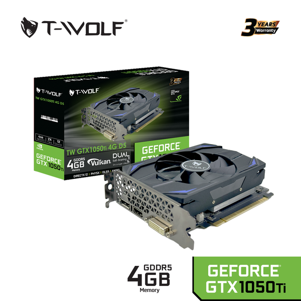  Card màn hình (NVIDIA) T-Wolf GeForce GTX 1050 Ti V2 (Pnb 686871045) | 4GB GDDR5, 768 CUDA 