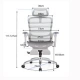  Ghế Công Thái Học Manson Foris, Màu Xám, Có gác chân | Đỡ Lưng Bionic Spine, Ngả Sâu 147 Độ, Tay 5D 