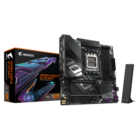 Mainboard (AMD) Gigabyte X870M AORUS Elite WiFi 7 | AM5, mATX, WiFi 7, 4 khe RAM