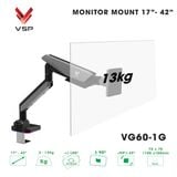  Giá treo màn hình VSP VG60-1 - Đen xám | 17 - 42 inch, chân đế RGB, nút chỉnh LED, cổng USB 3.0 & Type C 