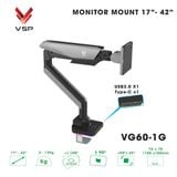  Giá treo màn hình VSP VG60-1 - Đen xám | 17 - 42 inch, chân đế RGB, nút chỉnh LED, cổng USB 3.0 & Type C 