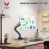  Giá treo màn hình VSP VG60-1 - Đen xám | 17 - 42 inch, chân đế RGB, nút chỉnh LED, cổng USB 3.0 & Type C 