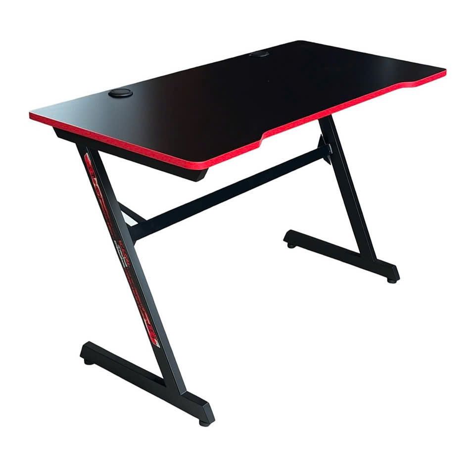 Bàn Gaming chữ Z 1m4 | Khung đen, mặt đen