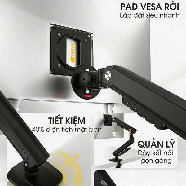 Giá treo màn hình North Bayou A5 Gaming Version 2026 | Chân đơn, 17-32 inch, Đen 