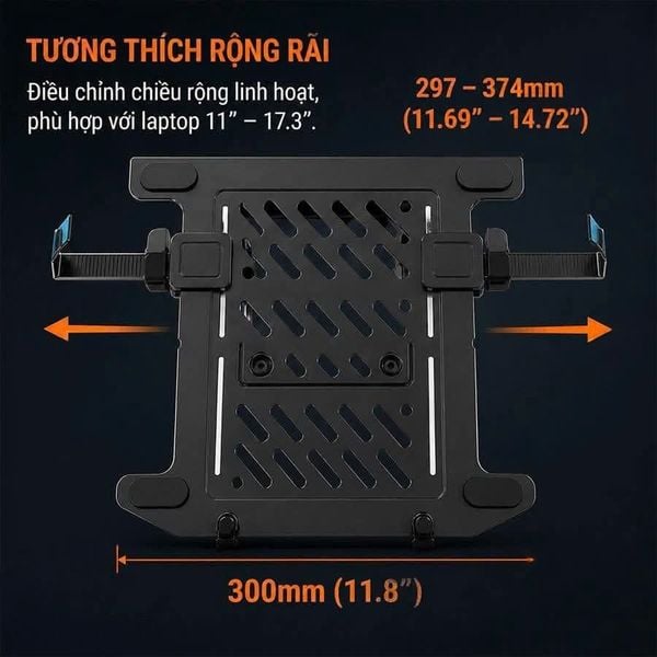  Giá Treo/Kẹp Laptop Ergotek EP12 | 11"-17", Đen 