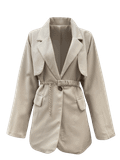  KHOÁC BLAZER ÁO KIỂU PHỐI 2 LỚP, KÈM BELT, KEM 