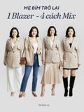  KHOÁC BLAZER ÁO KIỂU PHỐI 2 LỚP, KÈM BELT, KEM 
