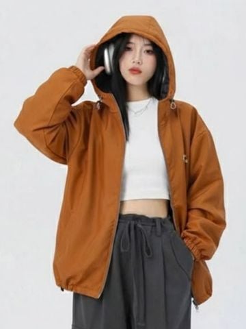  KHOÁC DÙ NÓN, túi trong, cam 