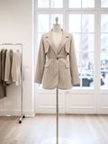  KHOÁC BLAZER ÁO KIỂU PHỐI 2 LỚP, KÈM BELT, KEM 