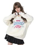  KHOÁC HOODIE NỈ, oversize,  ZIP CỔ , KEM 