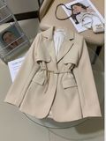  KHOÁC BLAZER ÁO KIỂU PHỐI 2 LỚP, KÈM BELT, KEM 
