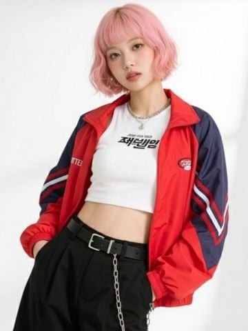  KHOÁC DÙ, VIỀN TAY, DÙ 2 LỚP, ĐỎ 