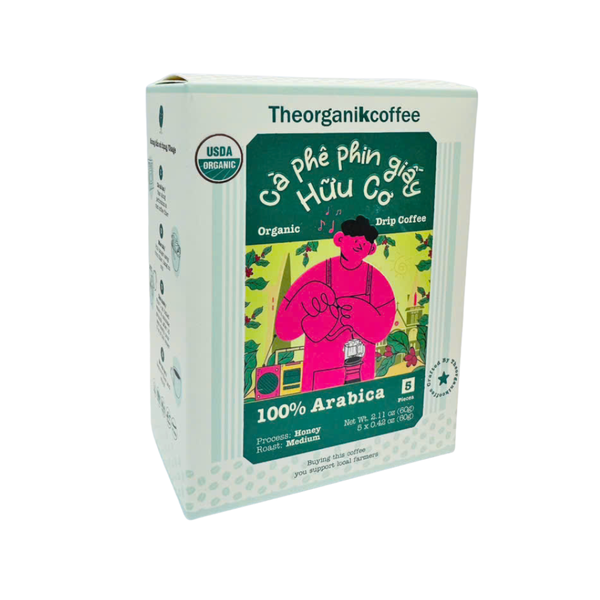 Cà phê Arabica hữu cơ phin giấy TheorganiKcoffee - 5pcs/hộp