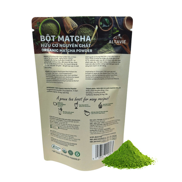 Bột Trà Xanh Matcha Ceremonial Hữu Cơ Altavie 50g