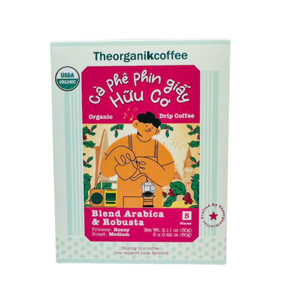 Cà phê Blend hữu cơ phin giấy TheorganiKcoffee - 5pcs/hộp