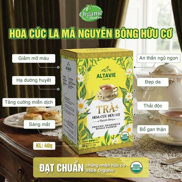 Trà hoa cúc hữu cơ Altavie 40g