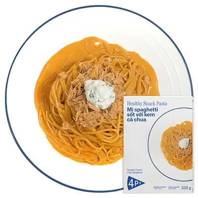 Mì Ý Kem Cà Chua Thịt Cua 4P's