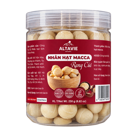 Nhân hạt macca rang củi Altavie 250g