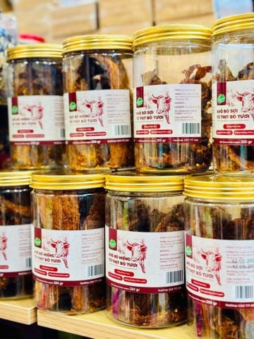 Khô bò sợi Bếp O hũ 250 gram
