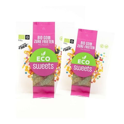 Kẹo dẻo hữu cơ vị chua hình que khoai tây ECO Sweets 75 g
