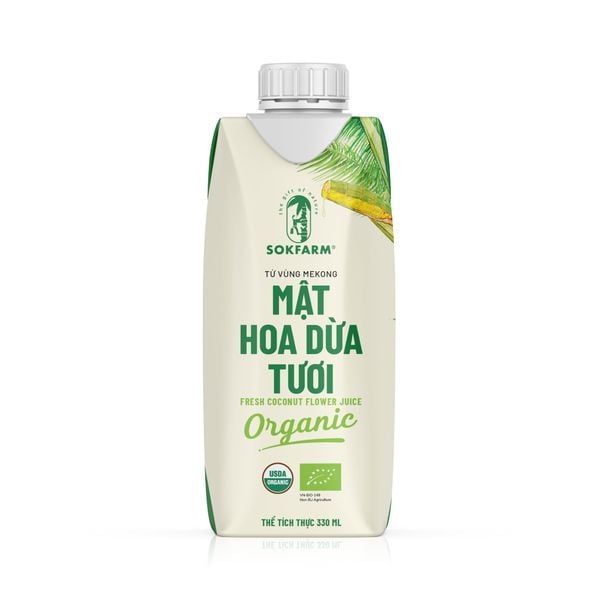 Mật hoa dừa tươi Organic Sokfarm 330ml - UHT Single