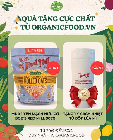 Yến mạch hữu cơ cán vừa gluten free Bob's Red Mill 907g