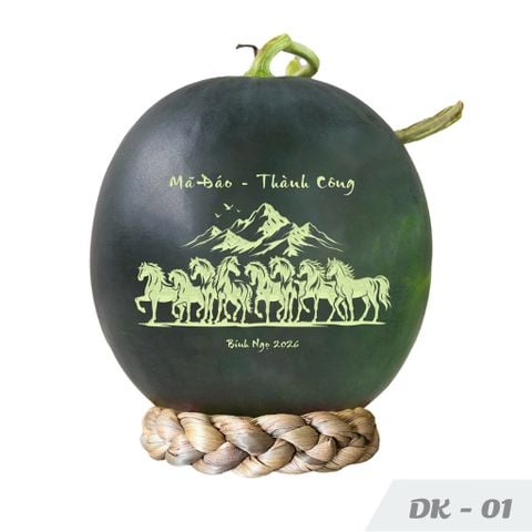 Dưa hấu lộc phát khắc chữ Tết 2026