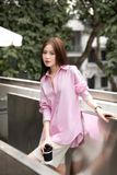  Basic Striped Shirt - Hồng 