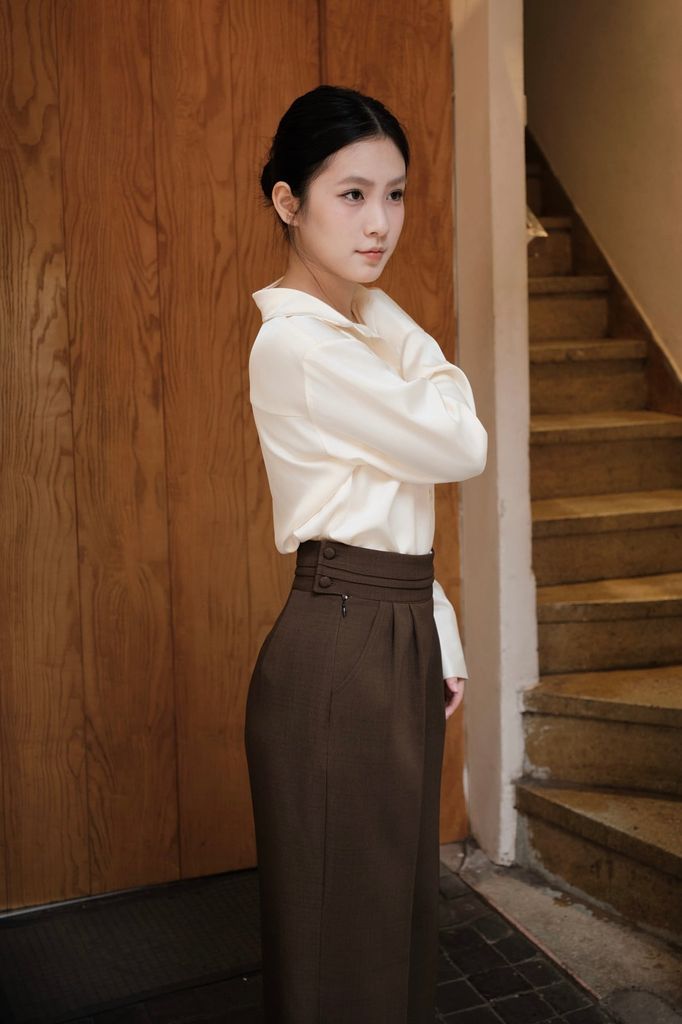 Elise Silk Shirt - Beige