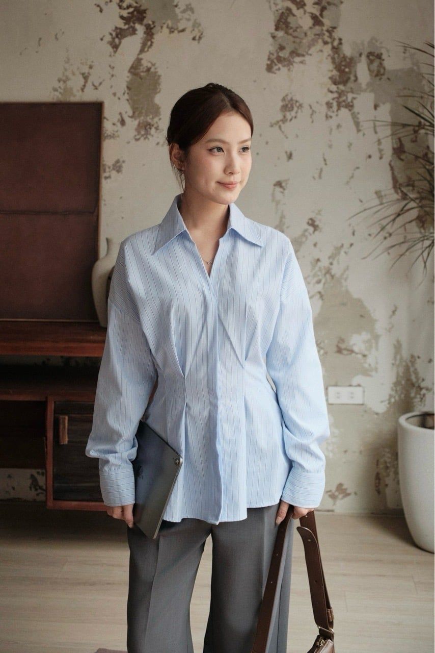  Suri Shirt - Kẻ xanh 