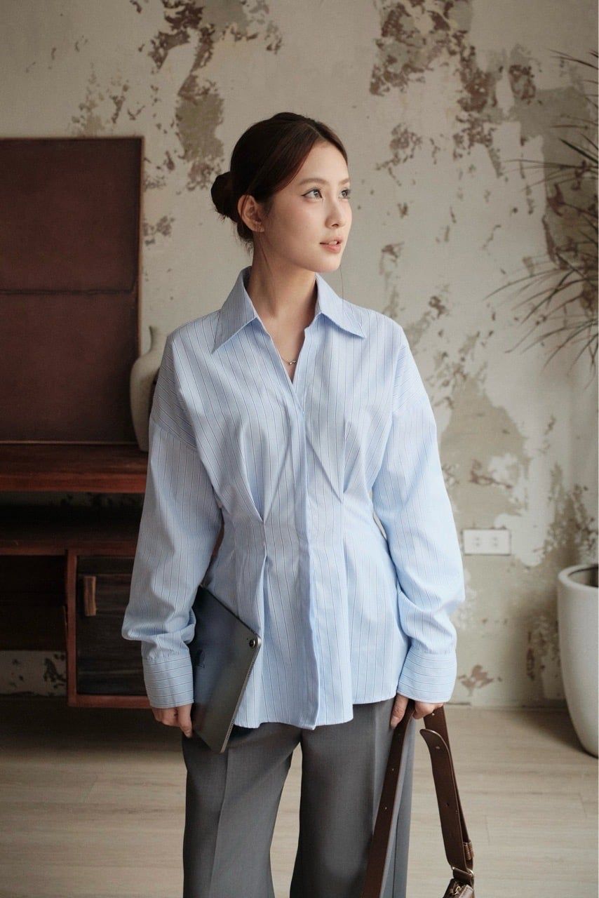  Suri Shirt - Kẻ xanh 