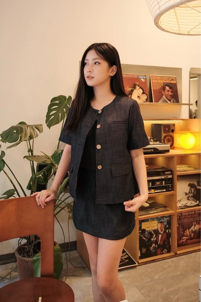 Soft Denim Blazer - Xanh