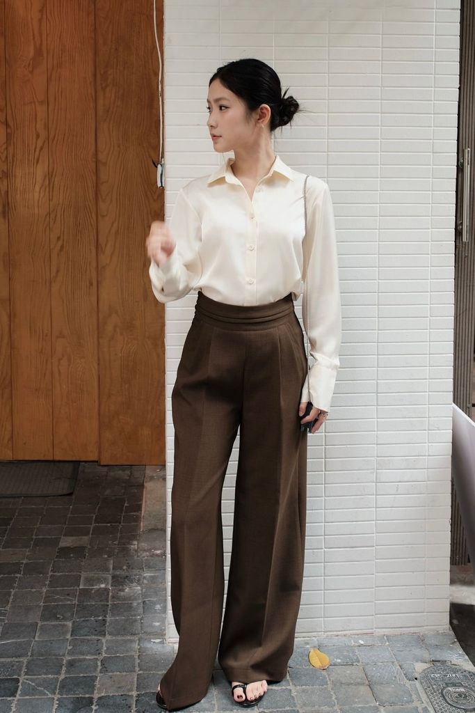 Elise Silk Shirt - Beige