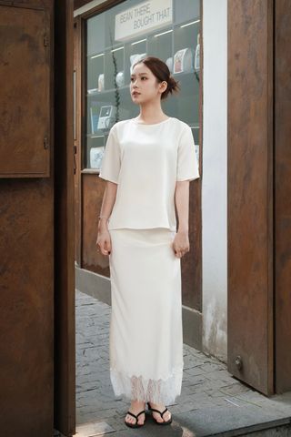  Lace Silk Skirt - Kem 