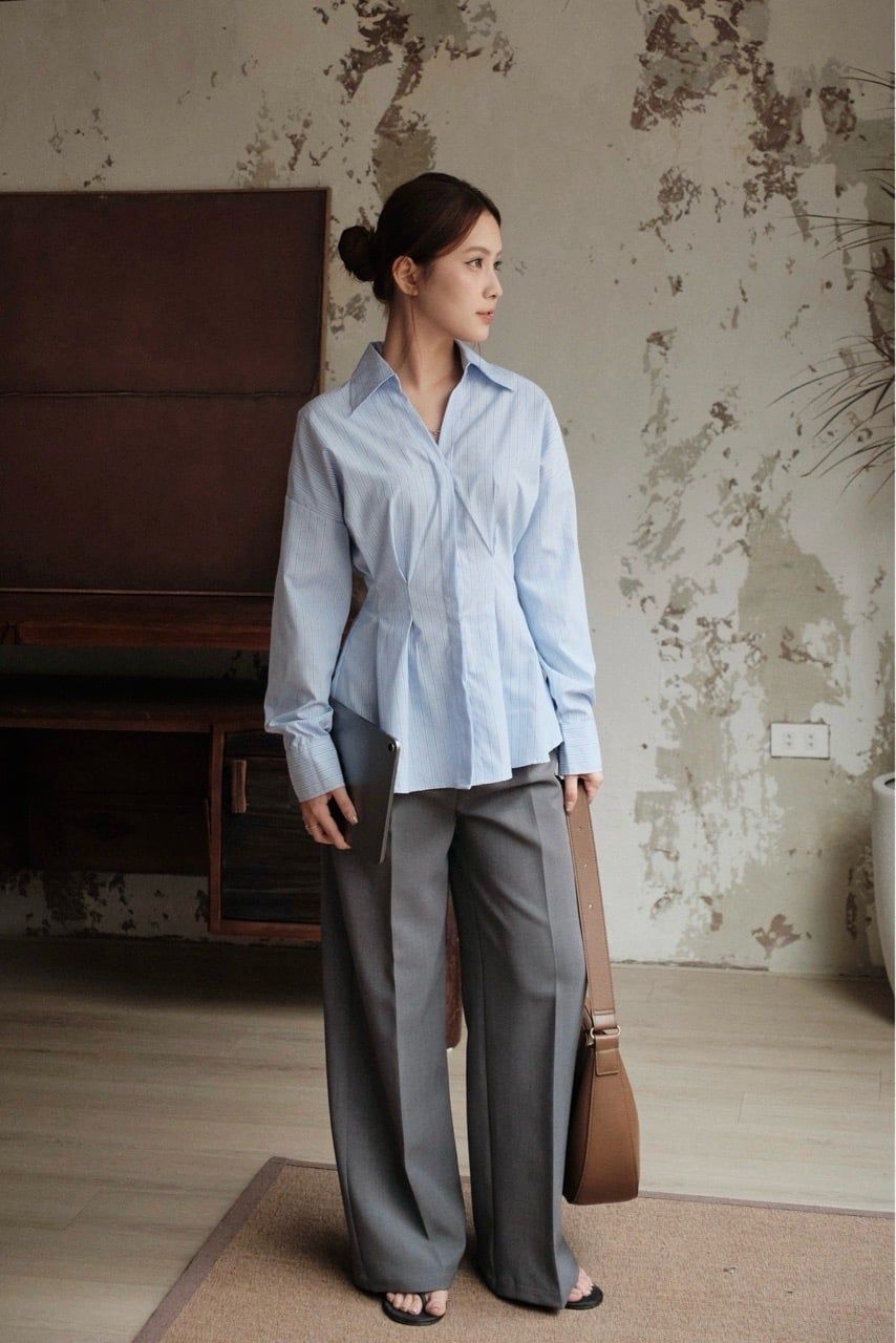  Suri Shirt - Kẻ xanh 