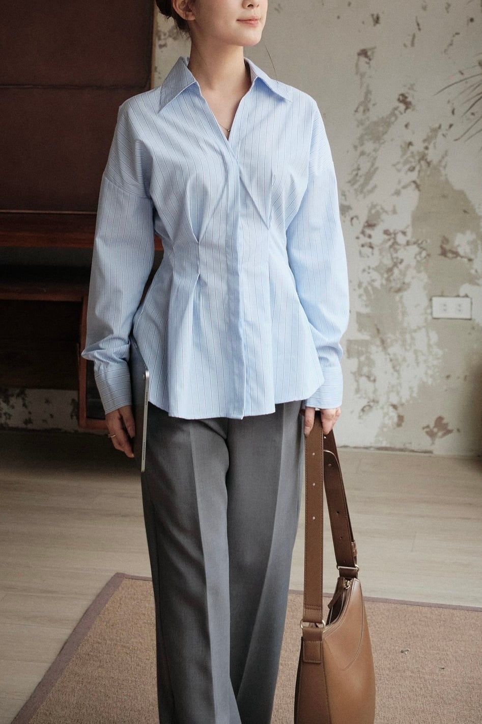  Suri Shirt - Kẻ xanh 